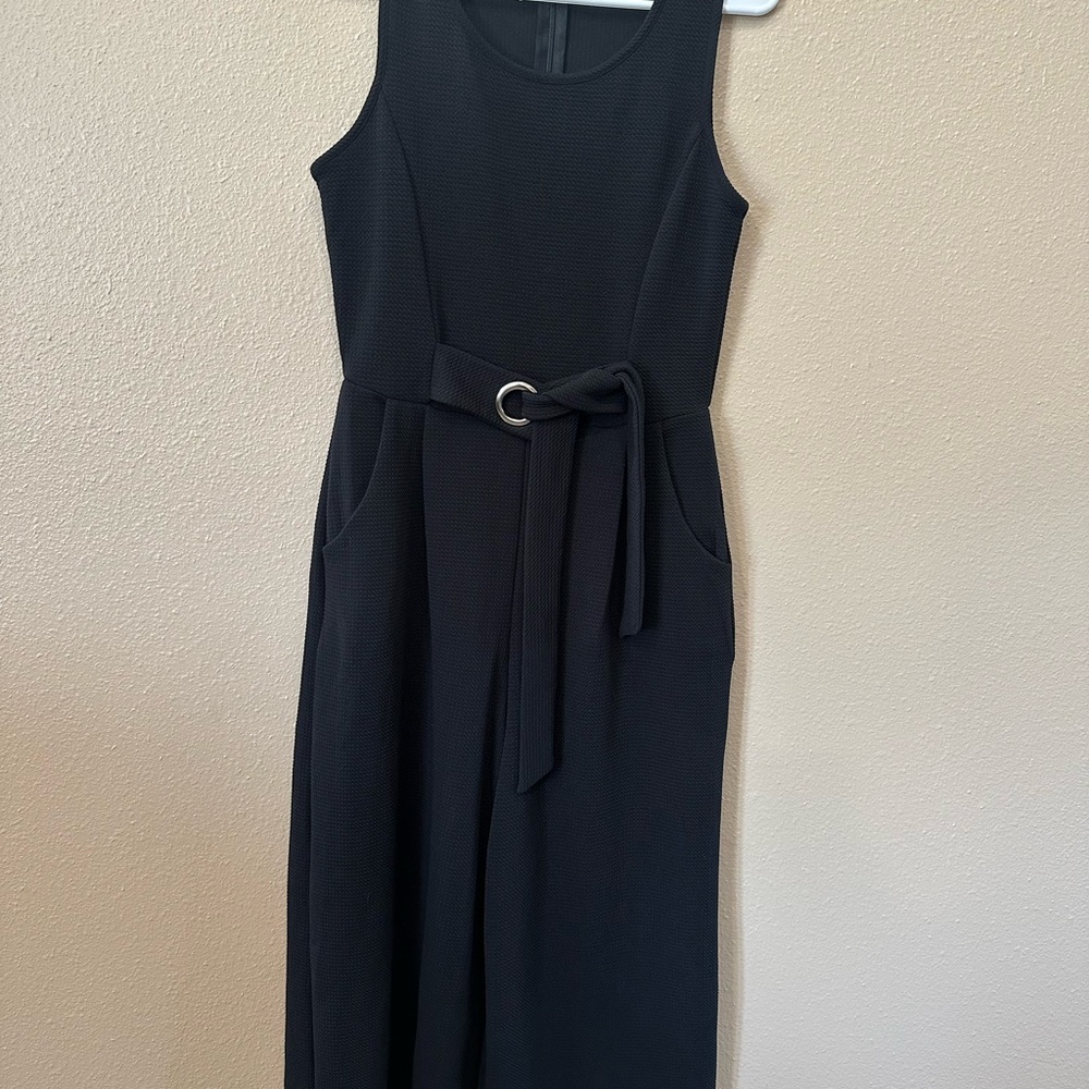 Elegant Black Sleeveless Long Romper